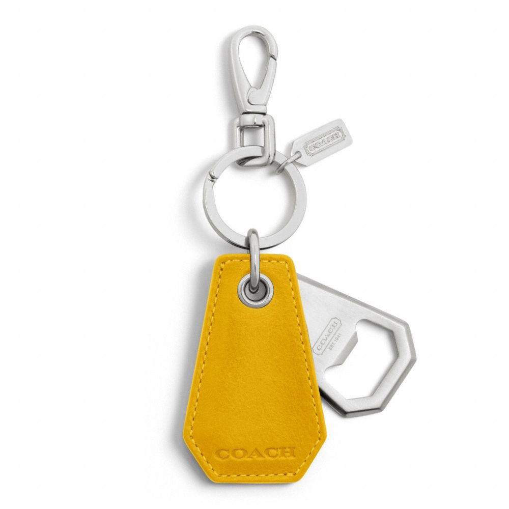 LEATHER BOTTLE OPENER KEY RING - f92985 - F92985SQU