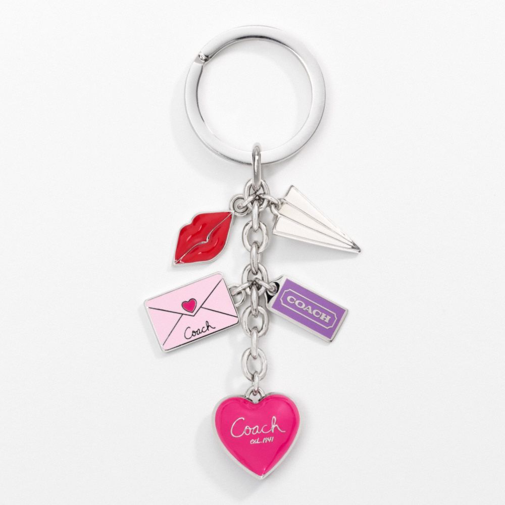 COACH LOVE LETTER MULTI MIX KEY RING - ONE COLOR - F93094