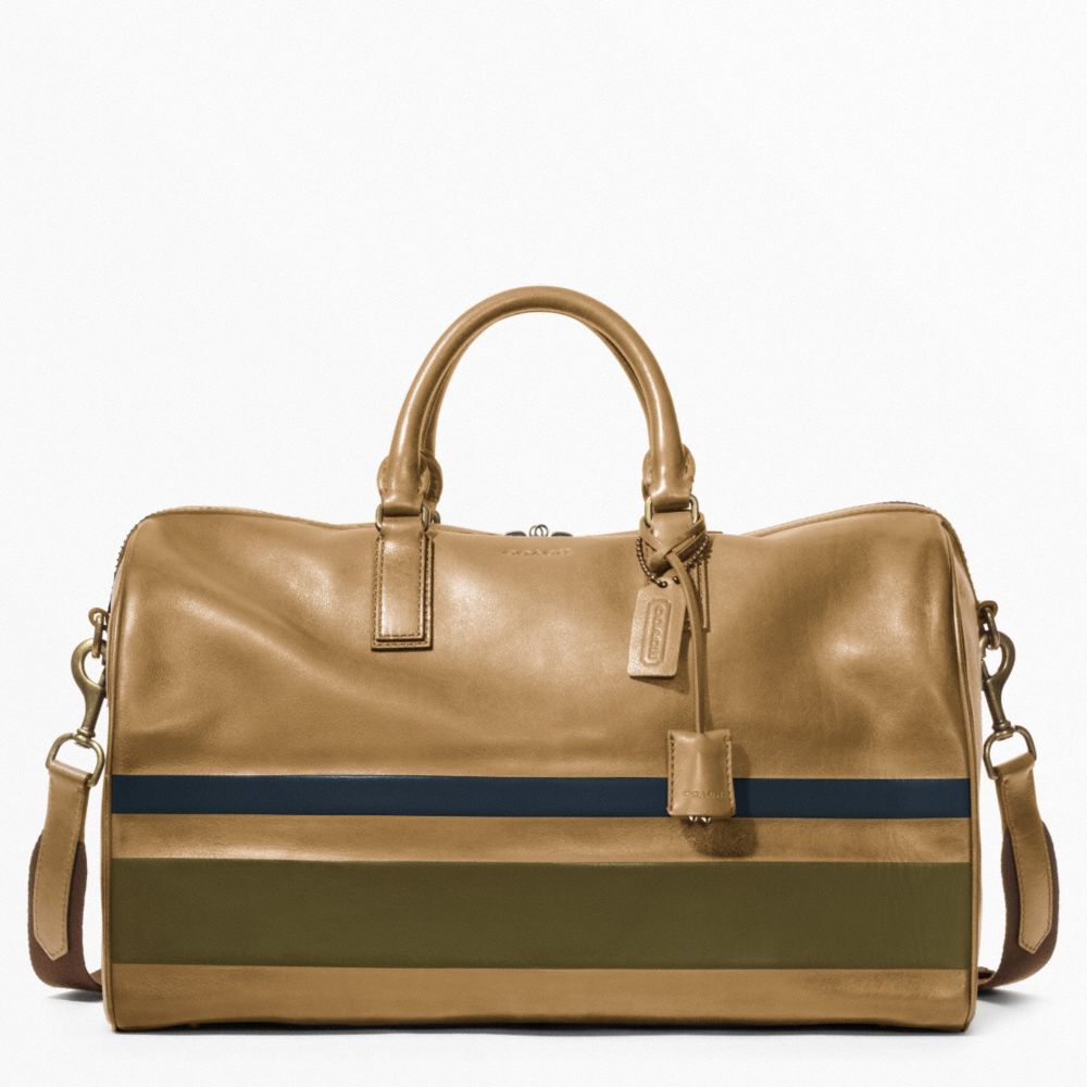 COACH f93202 BLEECKER DEBOSSED PAINTED STRIPE BOSTON BAG 