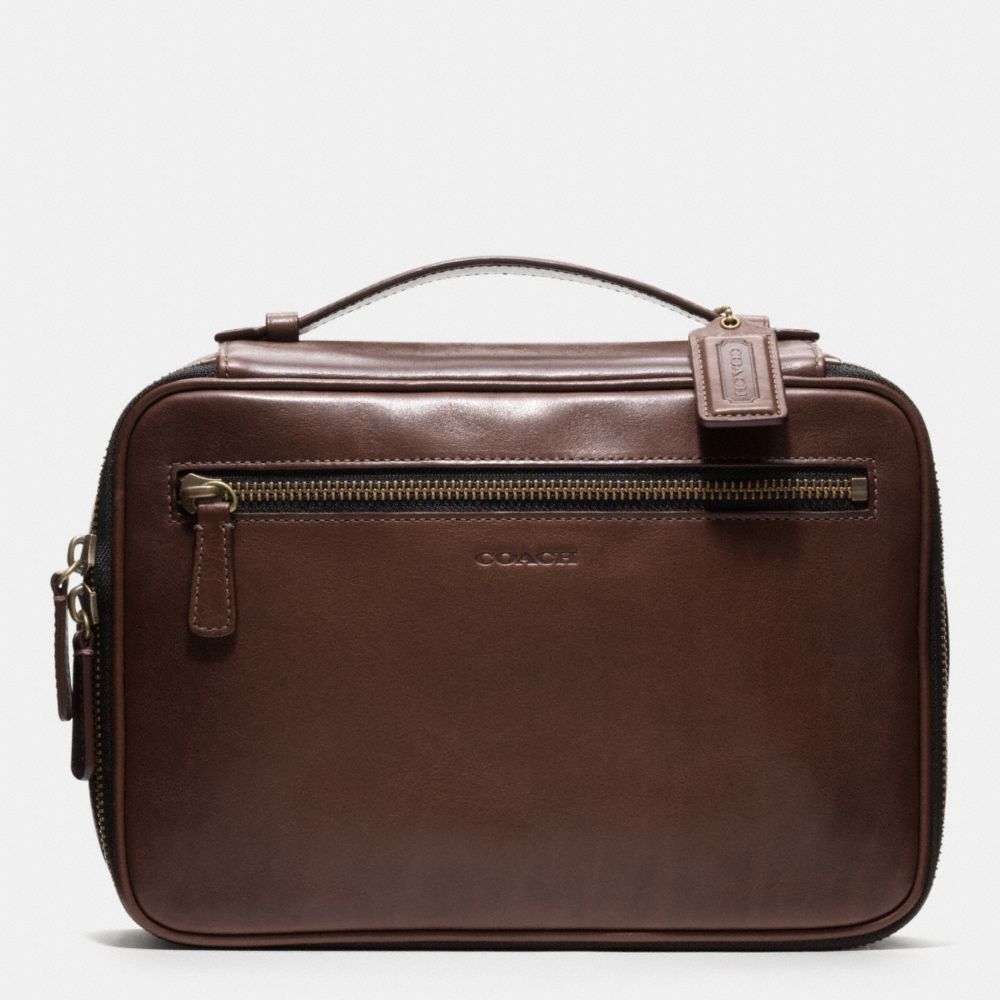 BLEECKER LEATHER TRAVEL KIT - f93208 - MAHOGANY