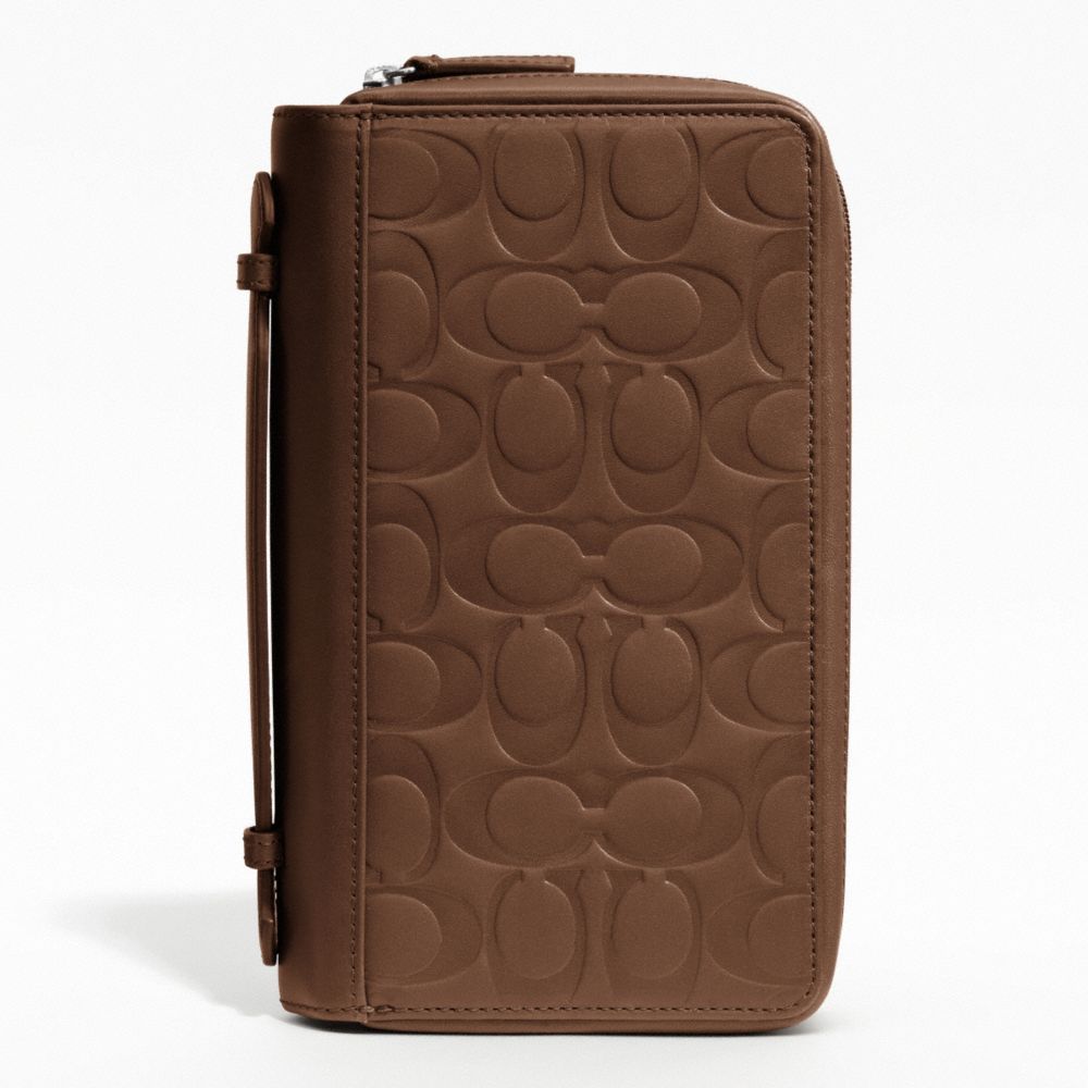 SIGNATURE EMBOSSED ZIP AROUND TRAVEL ORGANIZER COACH F93209