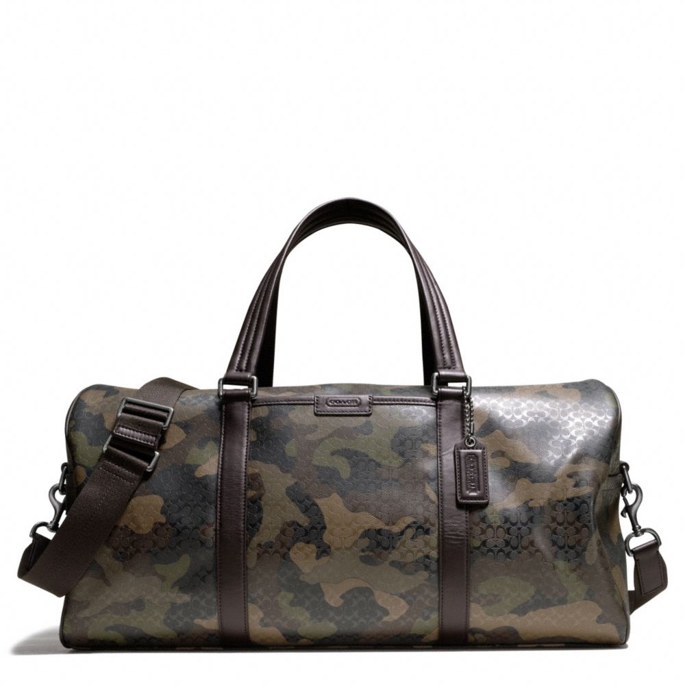 COACH F93230 HERITAGE SIGNATURE ROLL DUFFLE GUNMETAL/FATIGUE-CMFLAGE/BRN