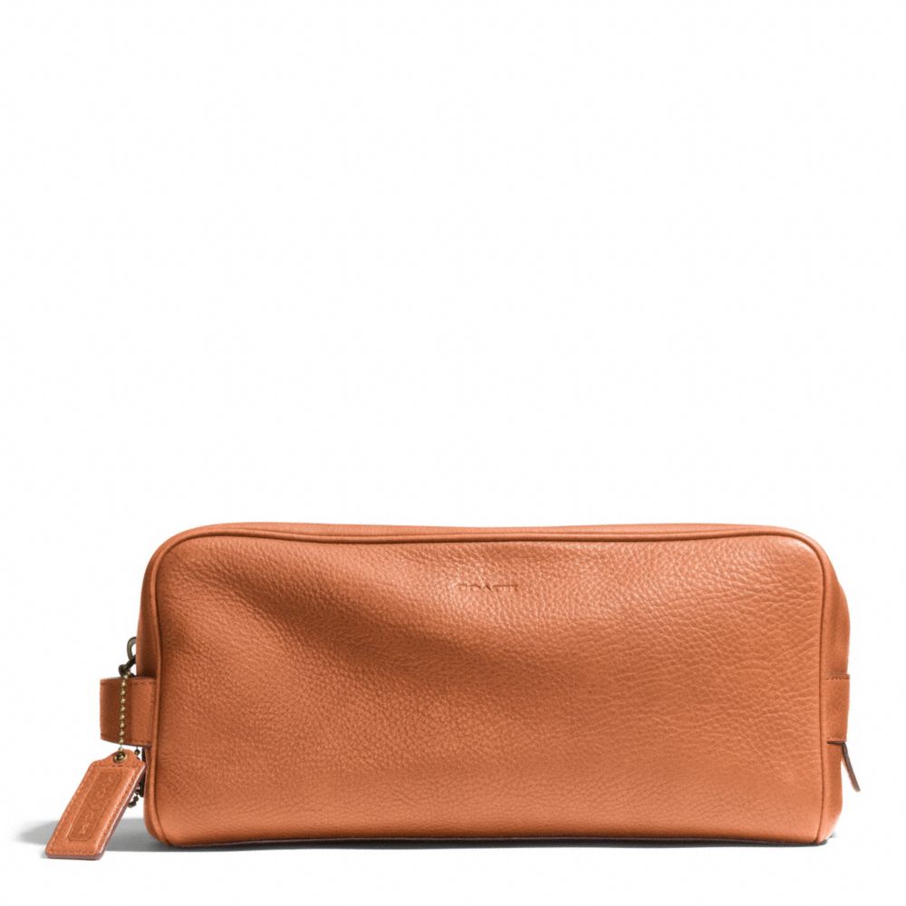 COACH F93253 BLEECKER PEBBLED LEATHER DOPP KIT SAFFRON