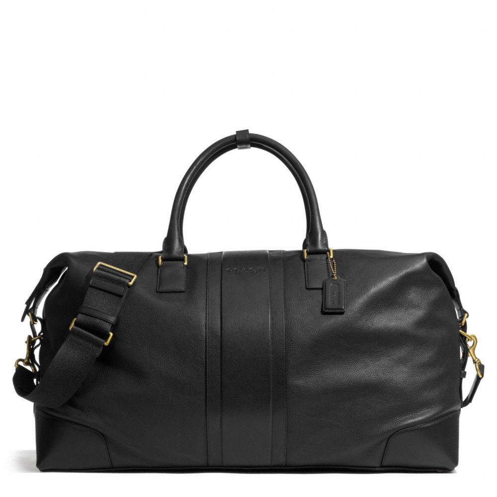 HERITAGE WEB LEATHER CABIN BAG - BRASS/BLACK - COACH F93304