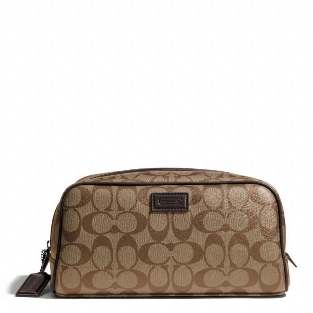 COACH HERITAGE SIGNATURE TRAVEL KIT - SILVER/KHAKI/BROWN - f93310