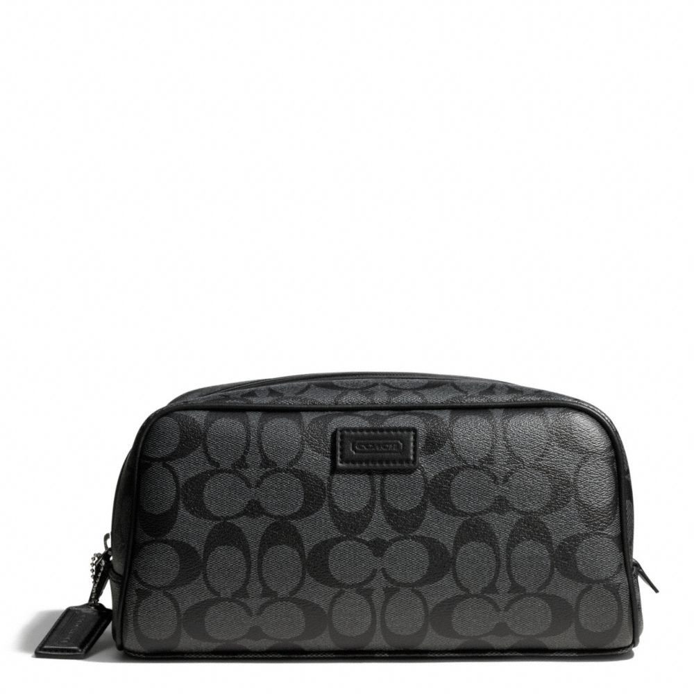 COACH F93310 Heritage Signature Travel Kit SILVER/CHARCOAL/BLACK