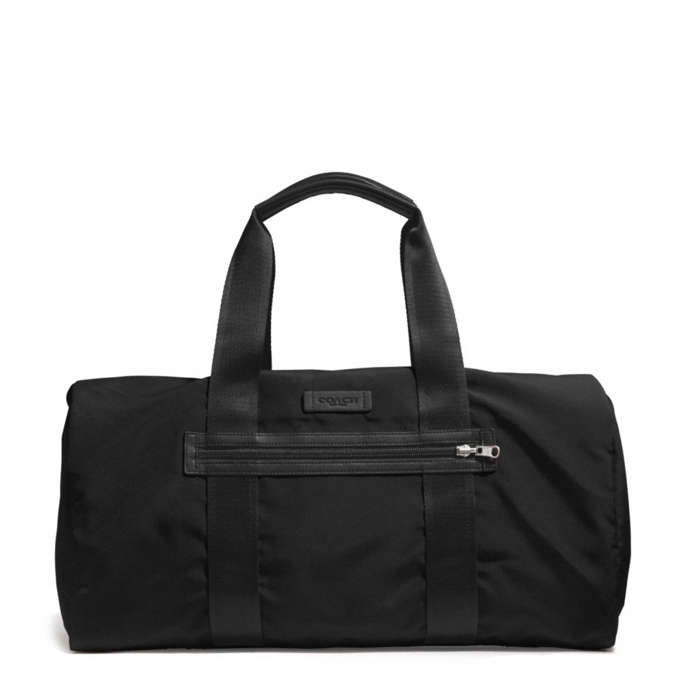 COACH F93313 - VARICK NYLON PACKABLE GYM BAG GUNMETAL/BLACK/BLACK