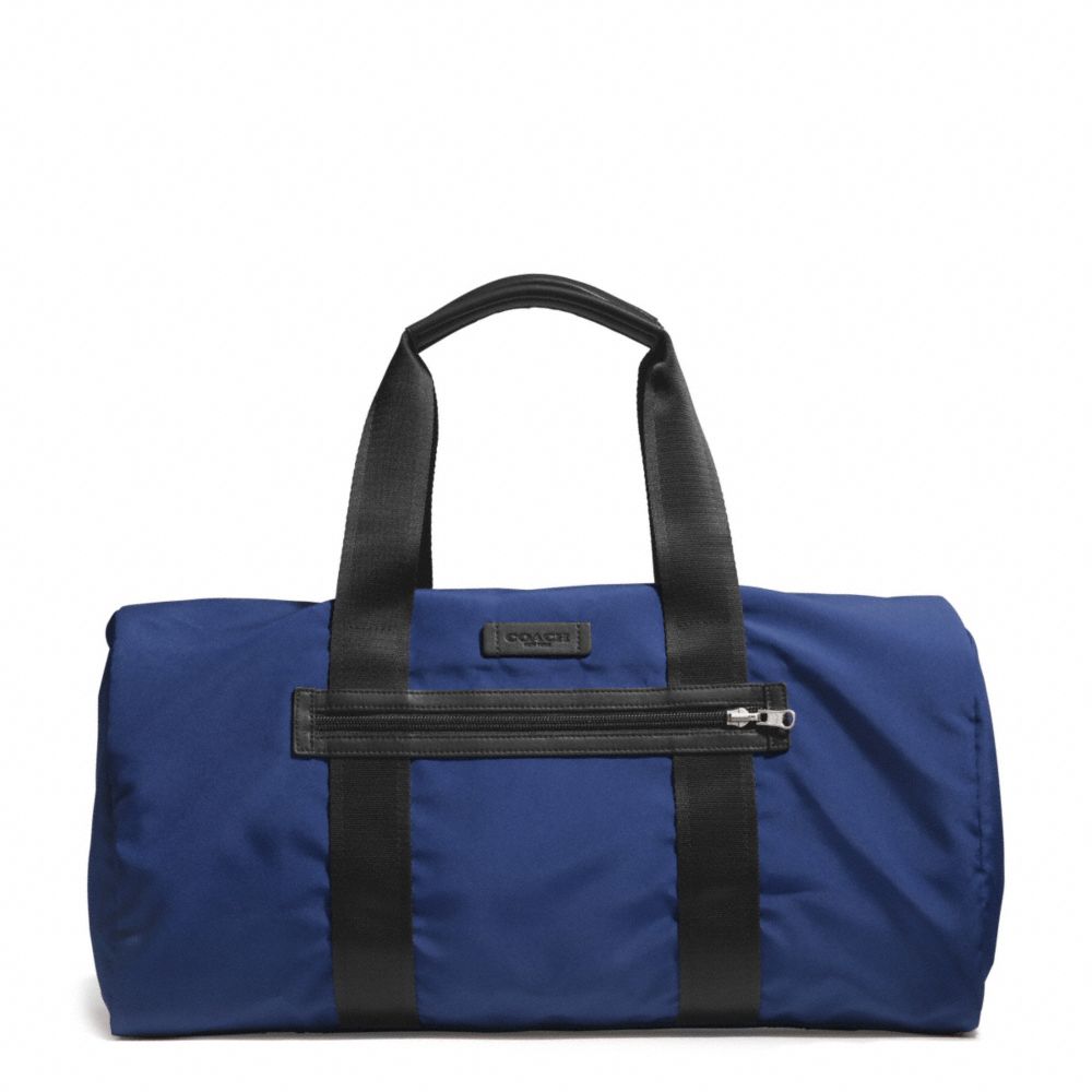 COACH F93313 - VARICK PACKABLE GYM BAG IN NYLON GUNMETAL/MARINE