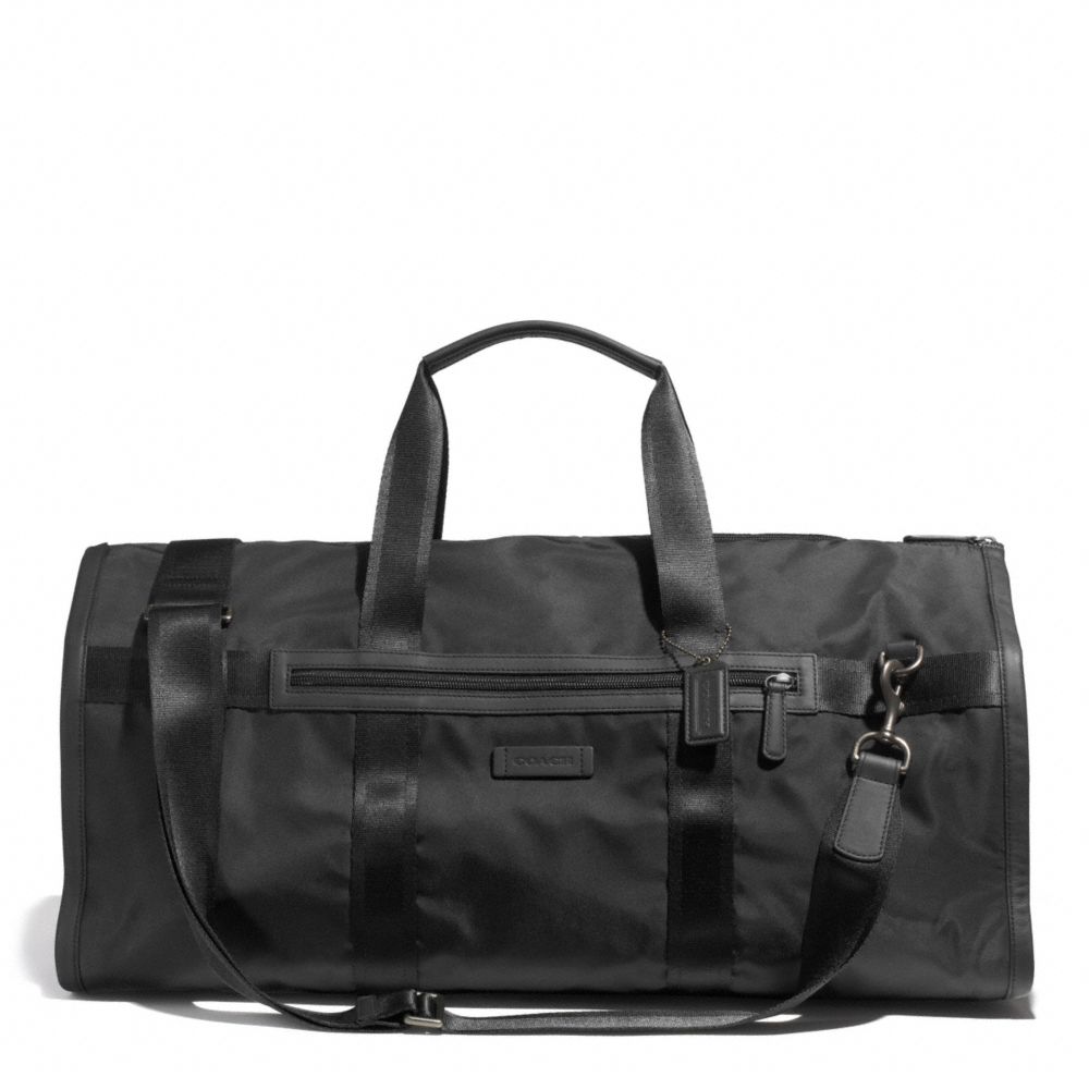 COACH F93315 Varick Nylon Roll Duffle Garment Bag GUNMETAL/BLACK/BLACK