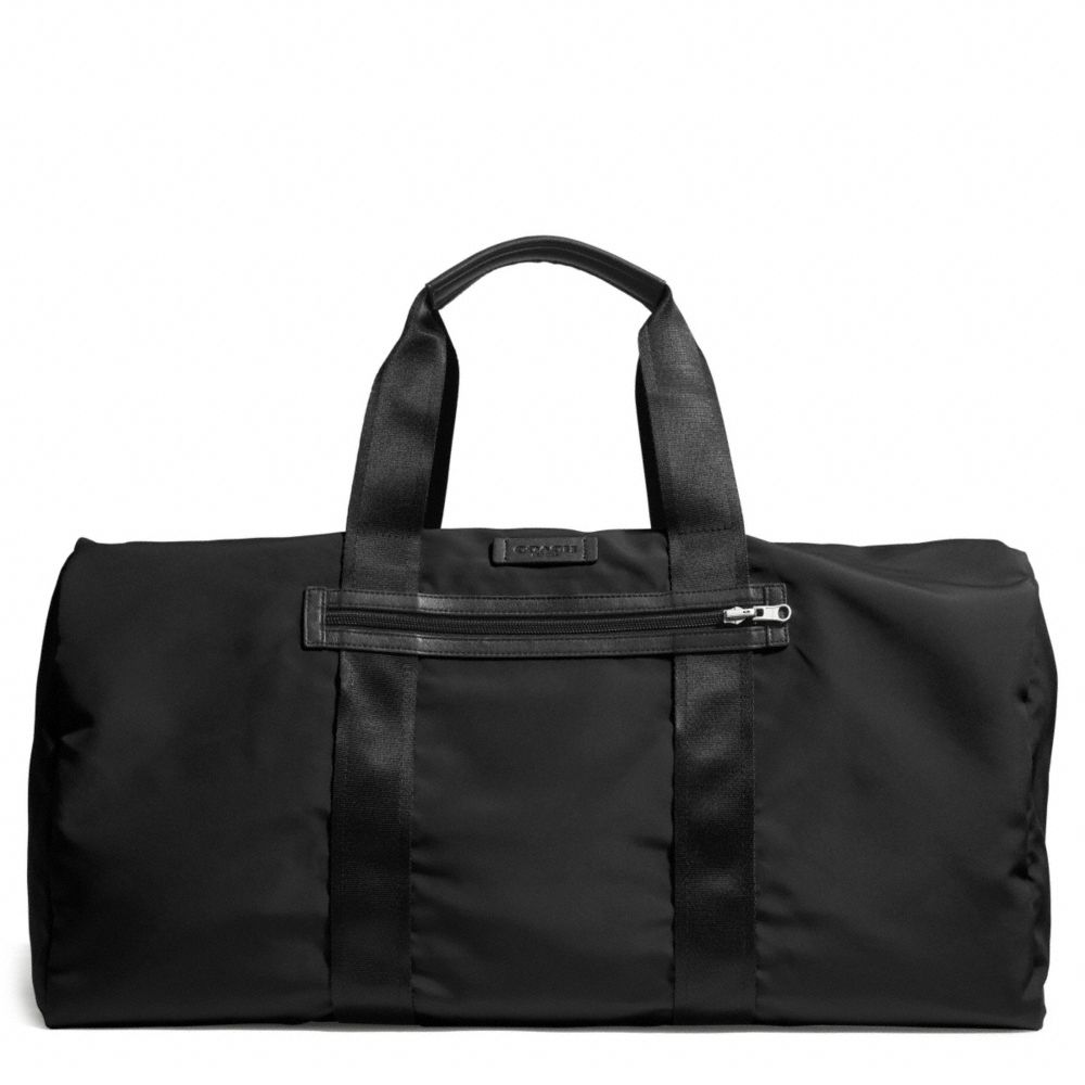 COACH F93342 - VARICK PACKABLE DUFFLE IN NYLON GUNMETAL/BLACK/BLACK