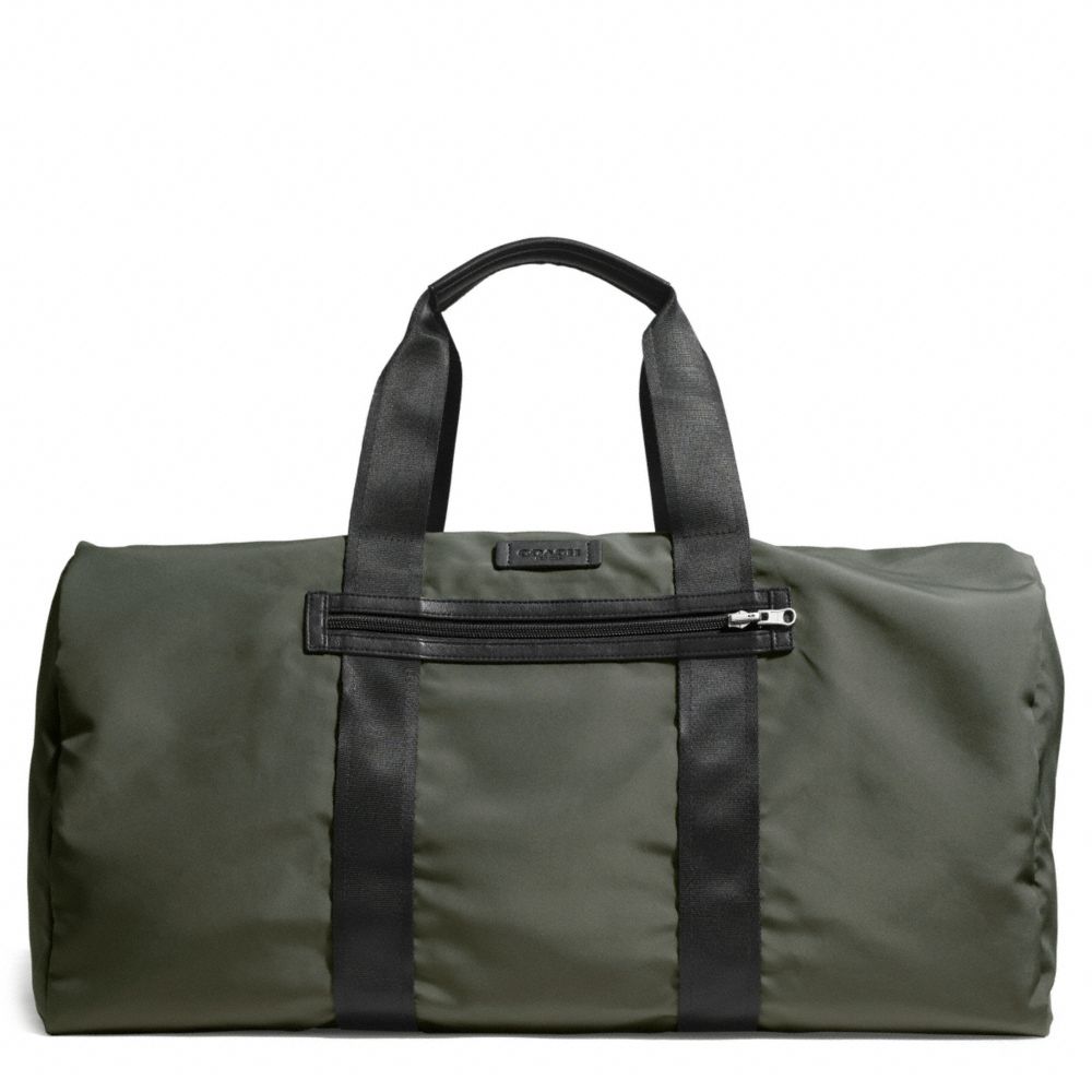 COACH F93342 Varick Packable Duffle In Nylon GUNMETAL/OLIVE