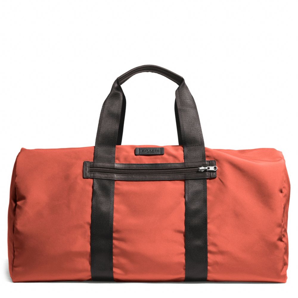 COACH F93342 - VARICK NYLON PACKABLE DUFFLE - GUNMETAL/ORANGE | COACH MEN