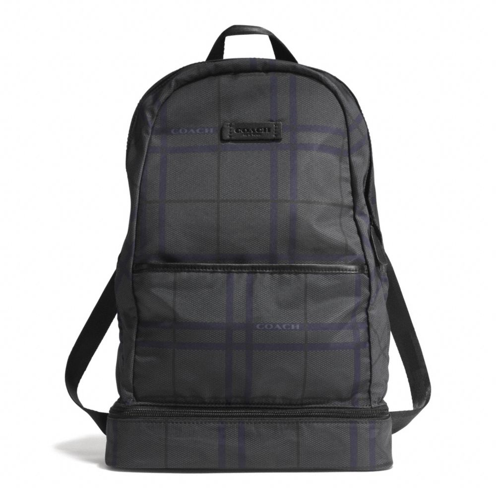 COACH F93372 Varick Nylon Packable Daypack GUNMETAL/GREY MULTI