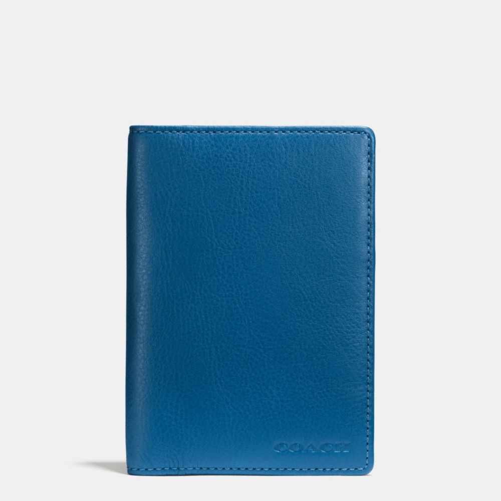 COACH F93451 Passport Case In Leather  DENIM