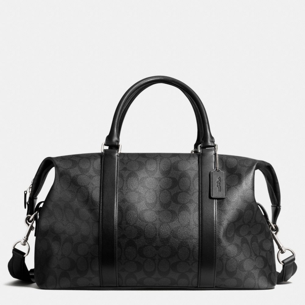 COACH F93456 - EXPLORER DUFFLE IN SIGNATURE  SILVER/CHARCOAL/BLACK