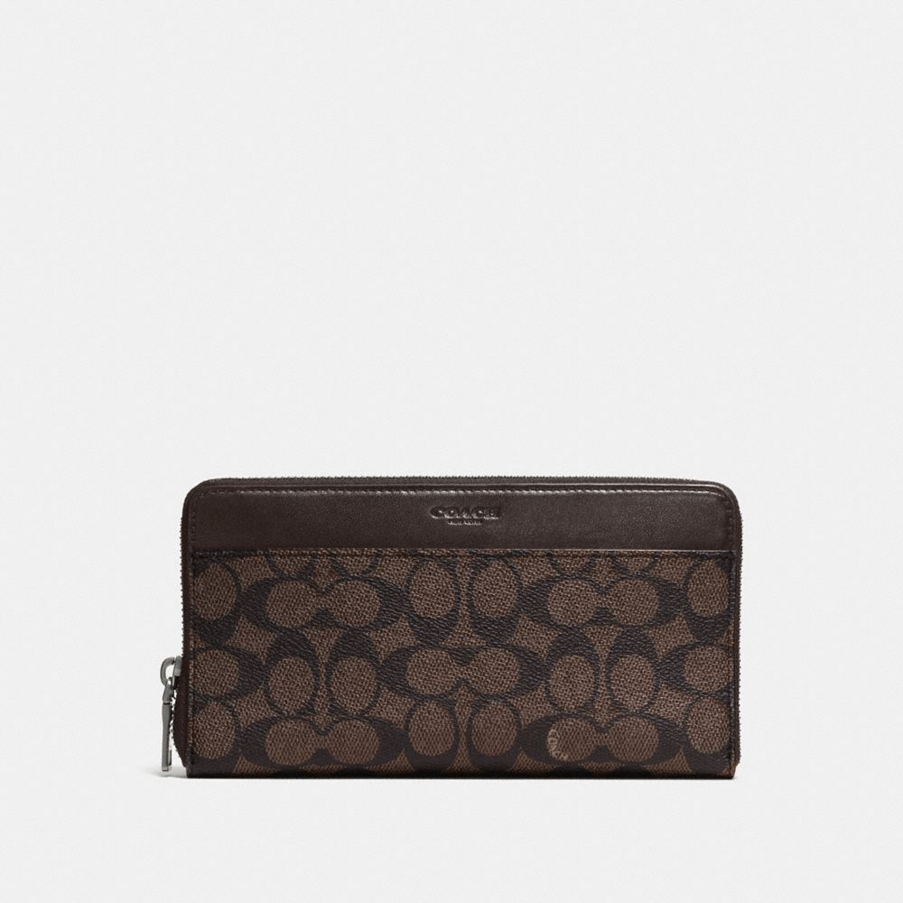 COACH F93460 DOCUMENT WALLET IN SIGNATURE CANVAS MAHOGANY