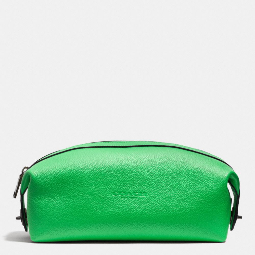 DOPP KIT IN REFINED PEBBLE LEATHER - GREEN - COACH F93466