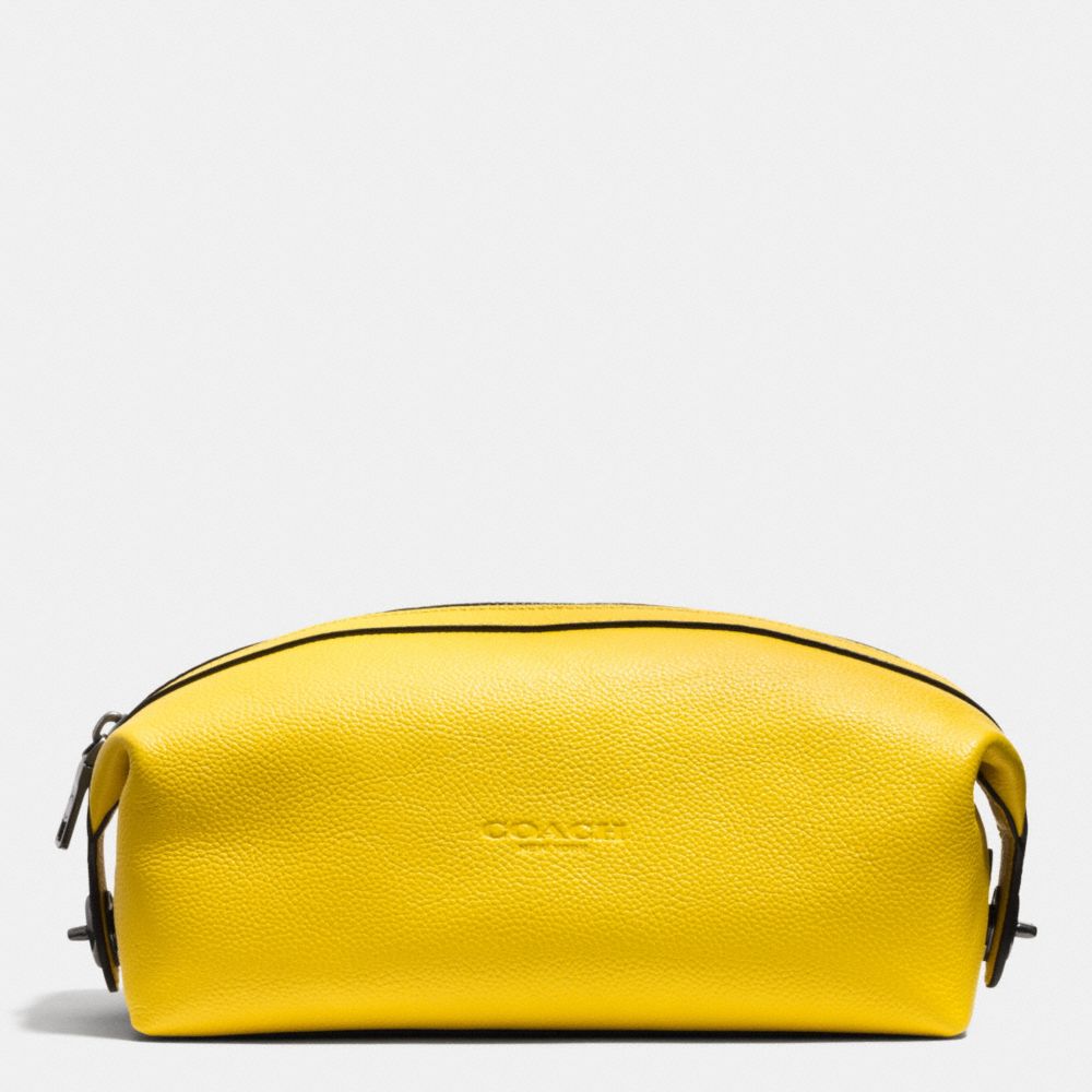 COACH f93466 DOPP KIT IN REFINED PEBBLE LEATHER YELLOW