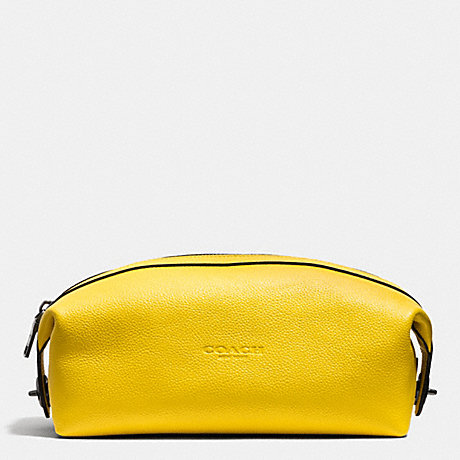 COACH DOPP KIT IN REFINED PEBBLE LEATHER - YELLOW - f93466