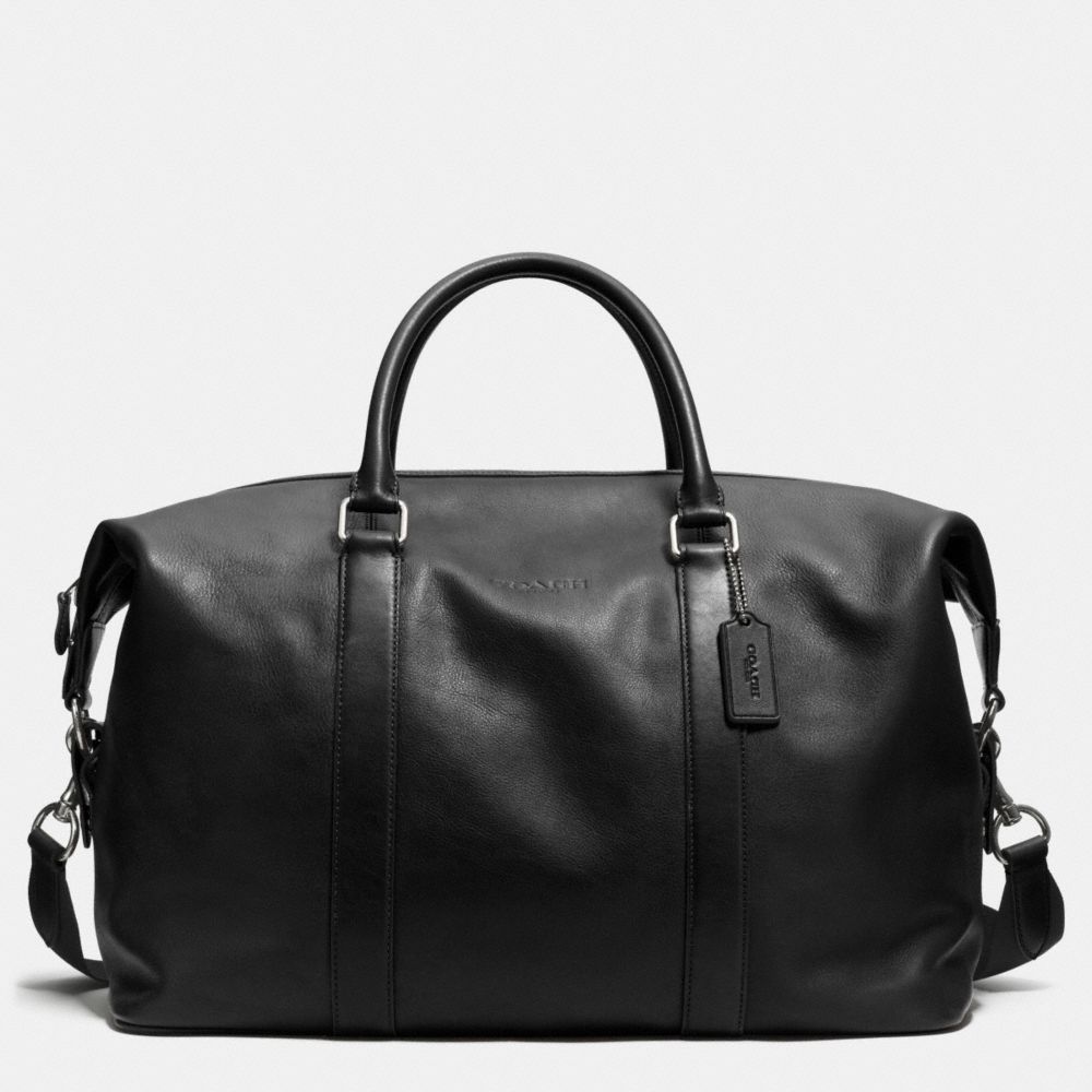 COACH EXPLORER DUFFLE IN LEATHER - BLACK - F93471