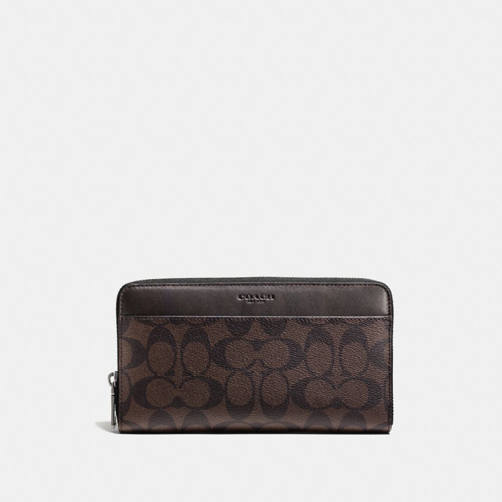 COACH TRAVEL WALLET IN SIGNATURE - MAHOGANY/BROWN - F93510