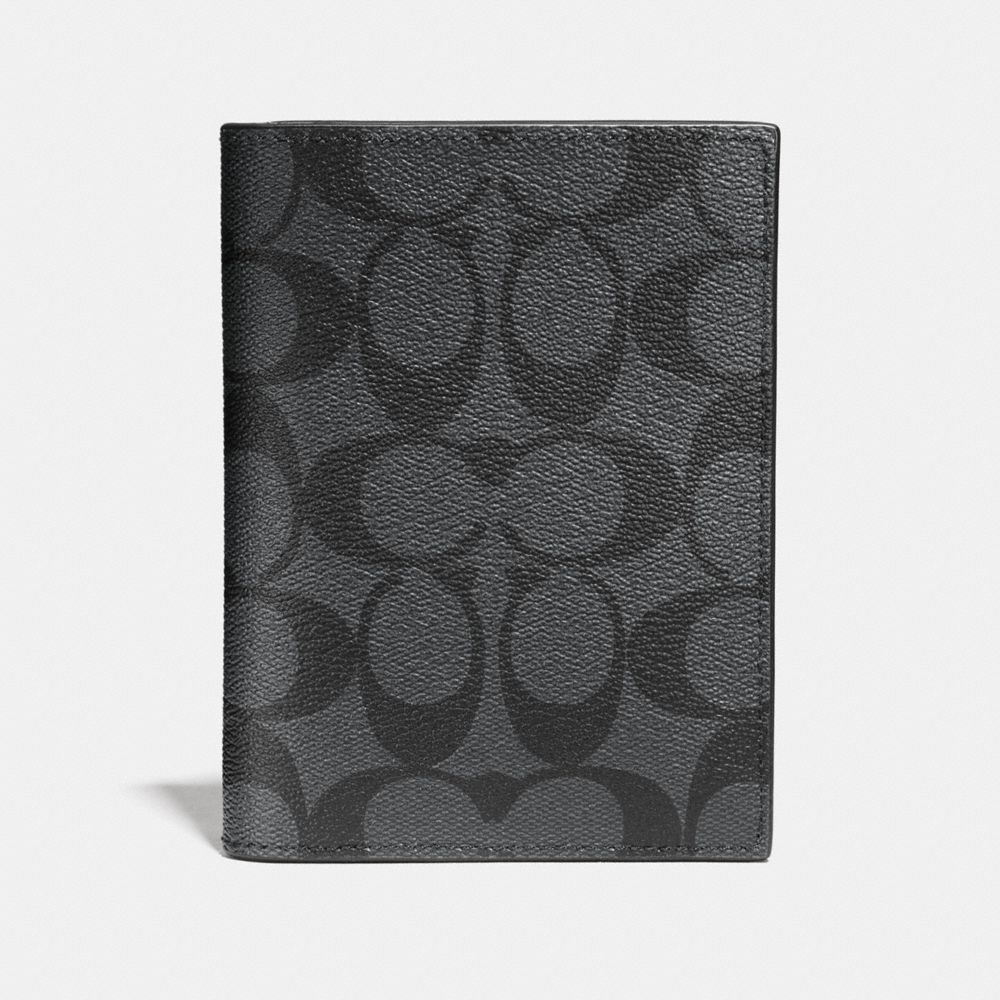 PASSPORT CASE IN SIGNATURE - CHARCOAL/BLACK - COACH F93518