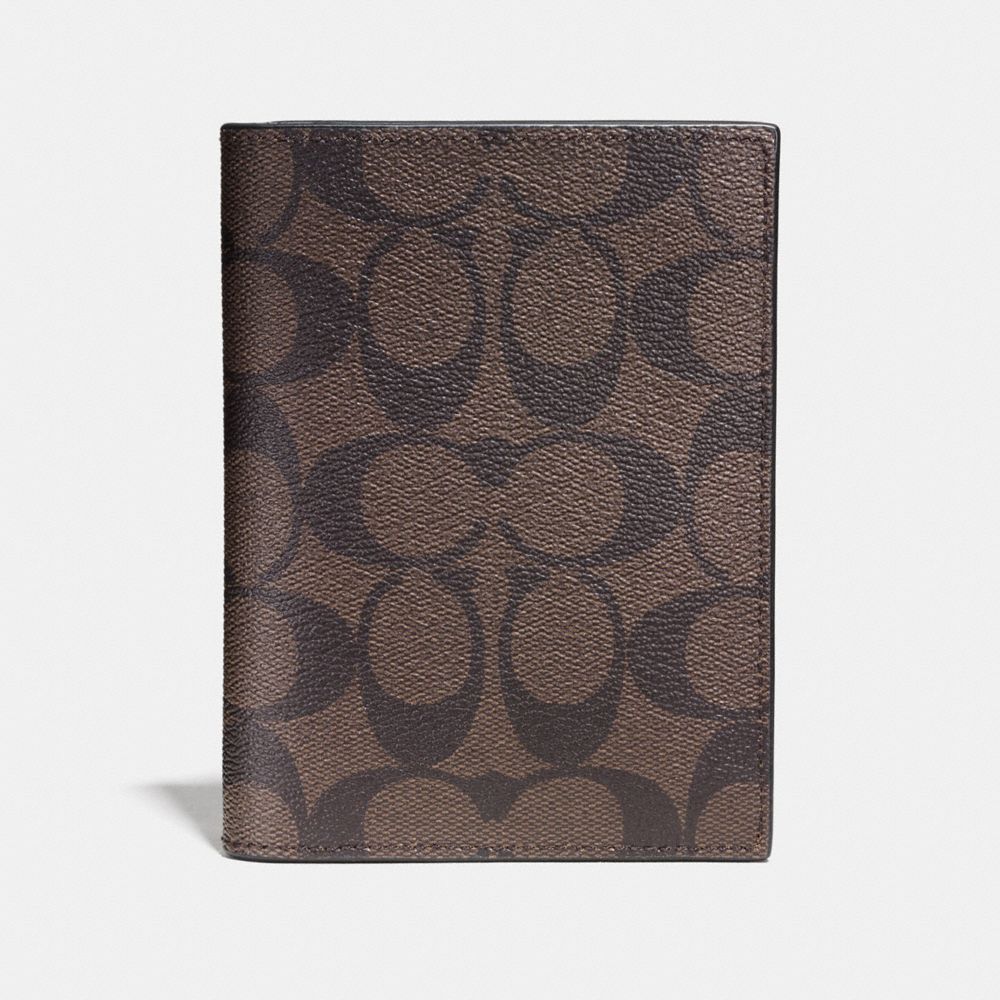 PASSPORT CASE IN SIGNATURE - f93518 - MAHOGANY/BROWN