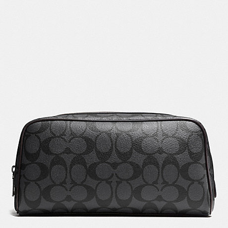 COACH F93536 TRAVEL KIT IN SIGNATURE CHARCOAL/BLACK