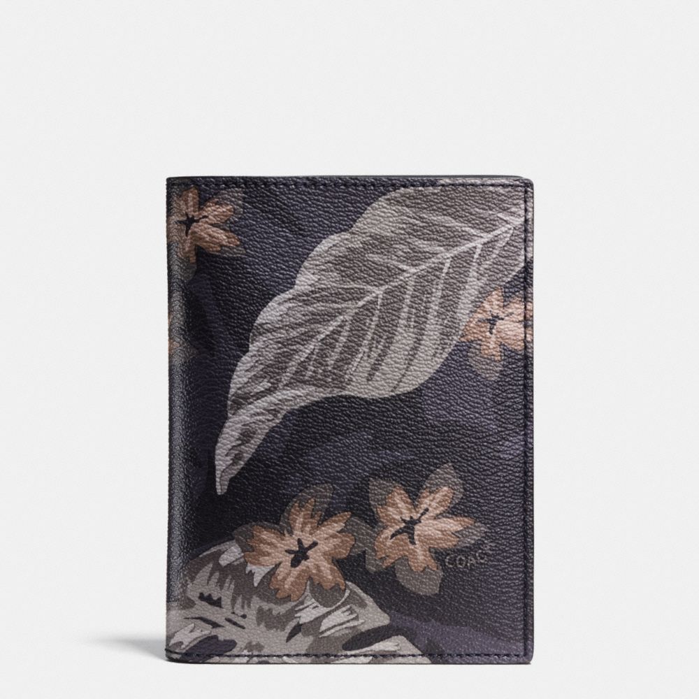 PASSPORT CASE IN TROPICAL PRINT COATED CANVAS - f93574 - HAWAIIAN PALM