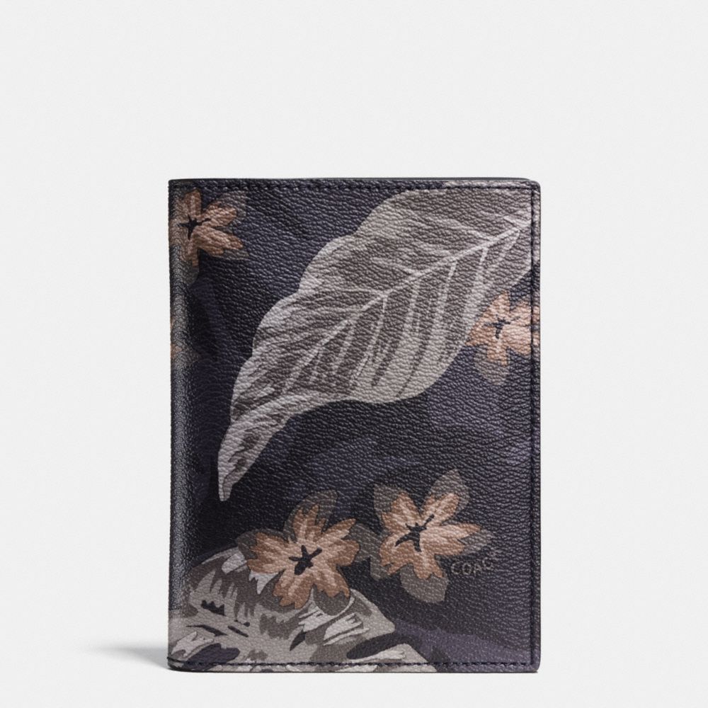 PASSPORT CASE IN TROPICAL PRINT COATED CANVAS - HAWAIIAN PALM - COACH F93574