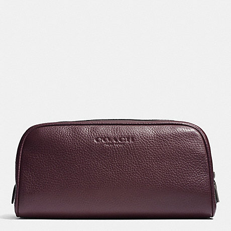 COACH F93593 TRAVEL KIT IN PEBBLE LEATHER OXBLOOD