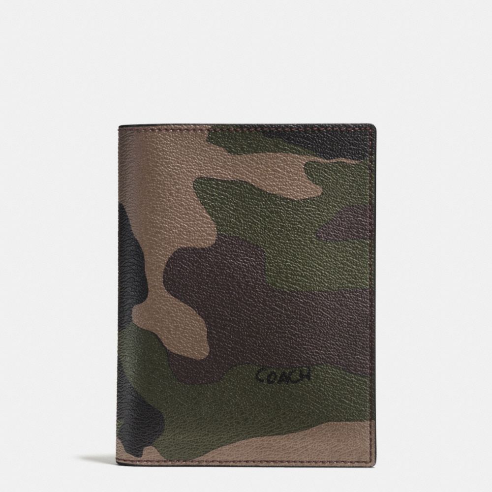 COACH F93594 PASSPORT CASE IN CAMO PRINT COATED CANVAS GREEN-CAMO