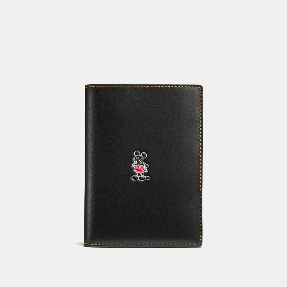 COACH MICKEY PASSPORT CASE - BLACK - F93600