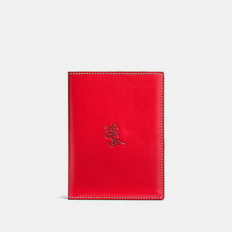 COACH MICKEY PASSPORT CASE - RED - F93600