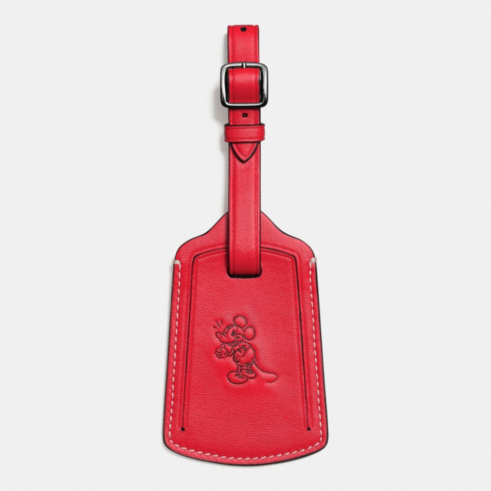 COACH F93601 - MICKEY LUGGAGE TAG IN GLOVETANNED LEATHER RED