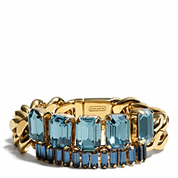 COACH F94006 Baguette Chain Bracelet GOLD/BLUE