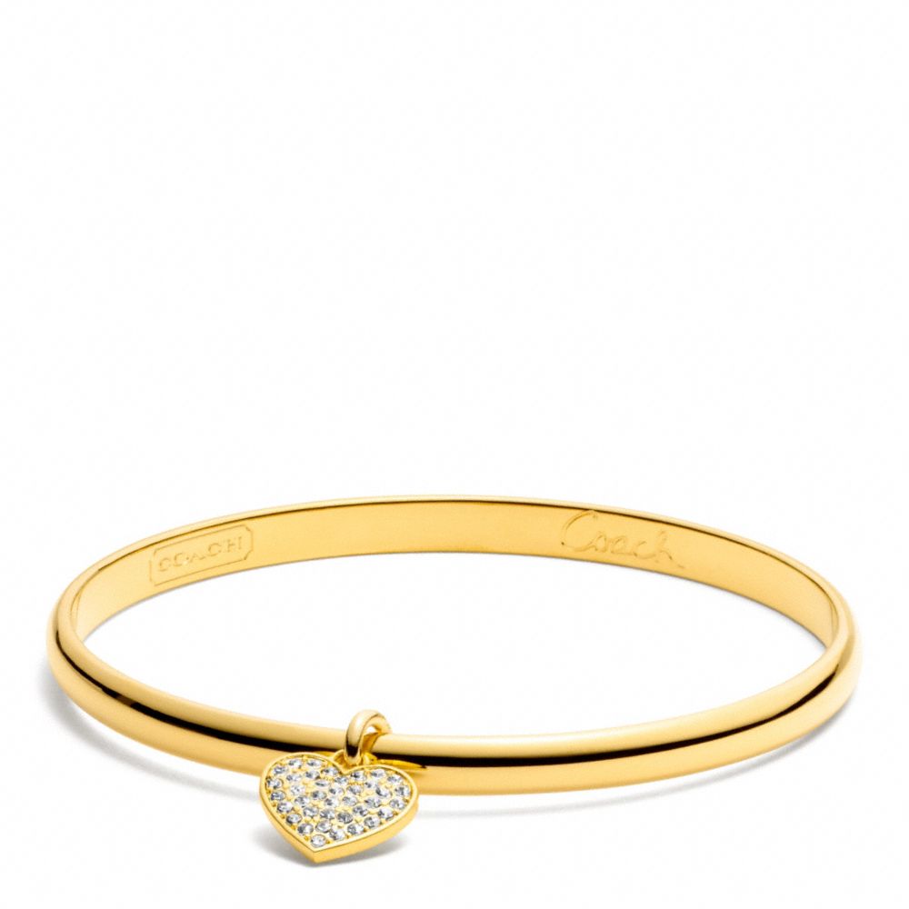 THIN PAVE HEART DANGLE BANGLE - GOLD/GOLD - COACH F94024