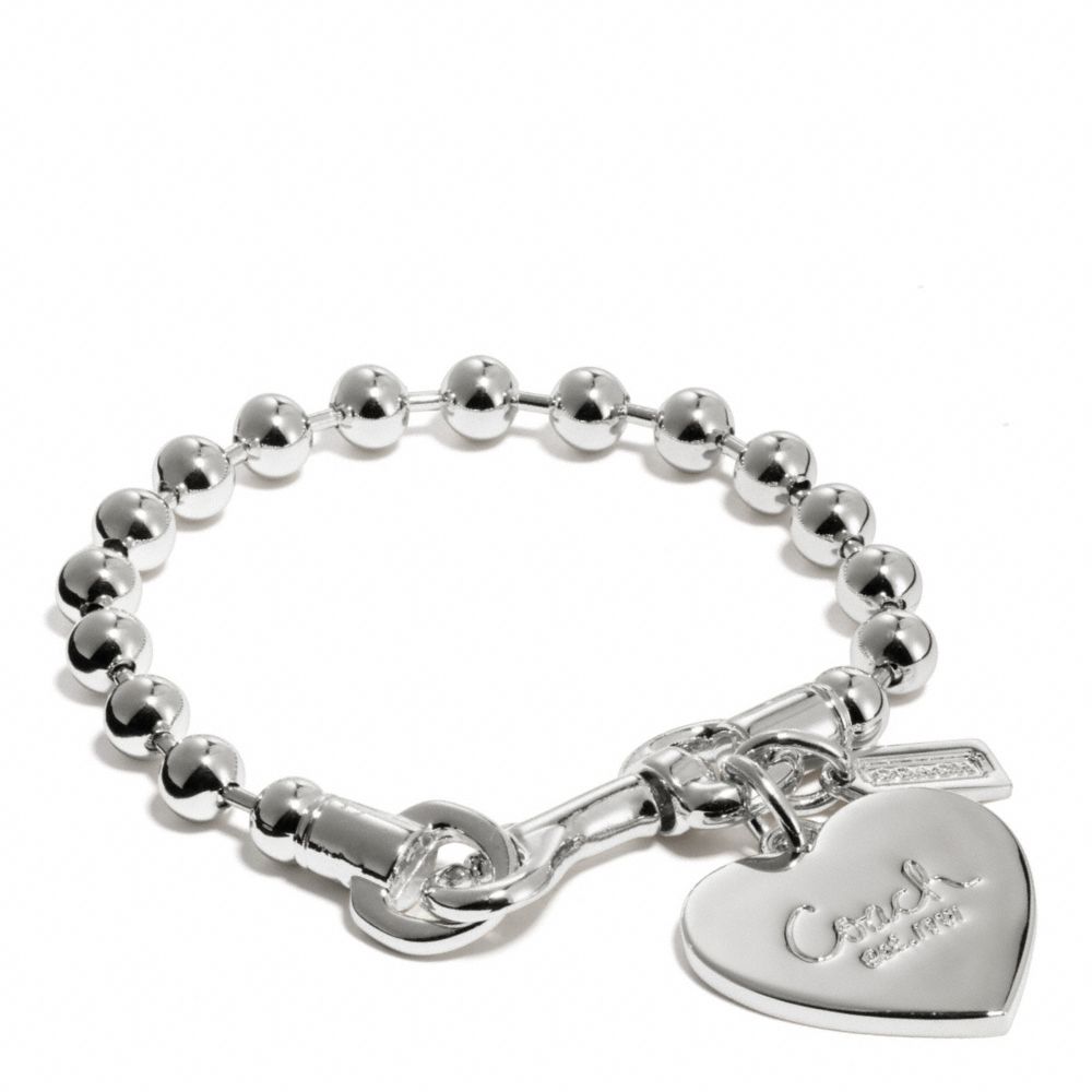 BALL CHAIN HEART CHARM BRACELET - SILVER/SILVER - COACH F94025