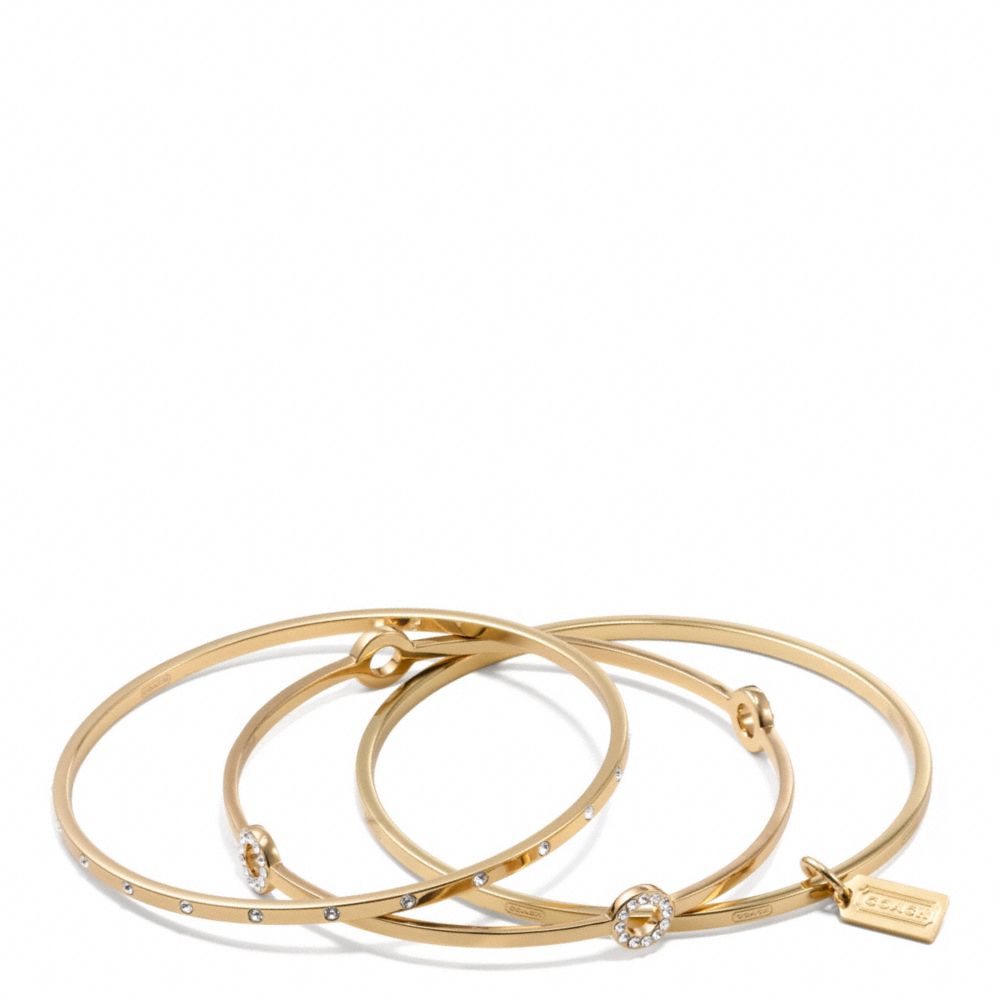 PAVE BANGLE SET - GOLD/CLEAR - COACH F94059