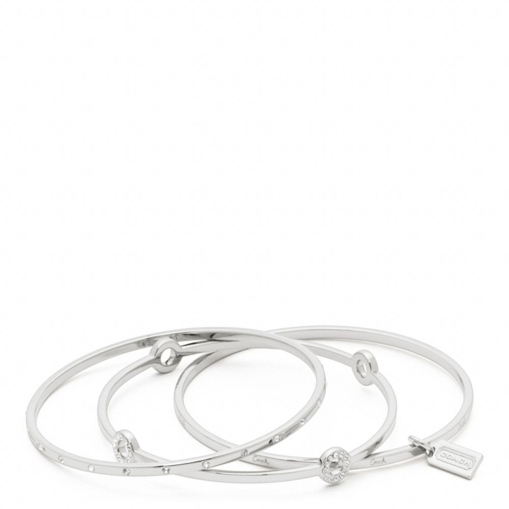 PAVE BANGLE SET - f94059 - SILVER/CLEAR