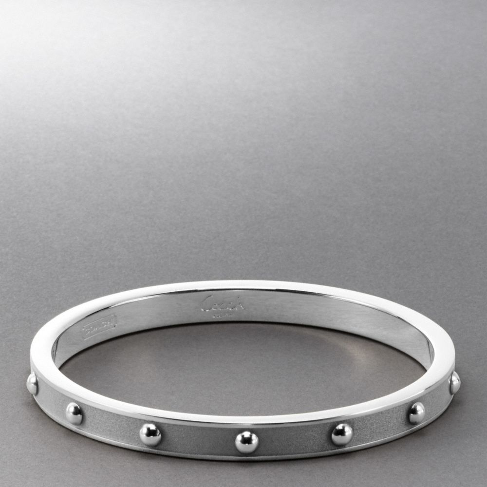 QUARTER INCH NAIL HEAD BANGLE - f94078 - SILVER/SILVER