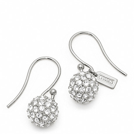 COACH F94163 PAVE BALL DROP EARRING SILVER/SILVER