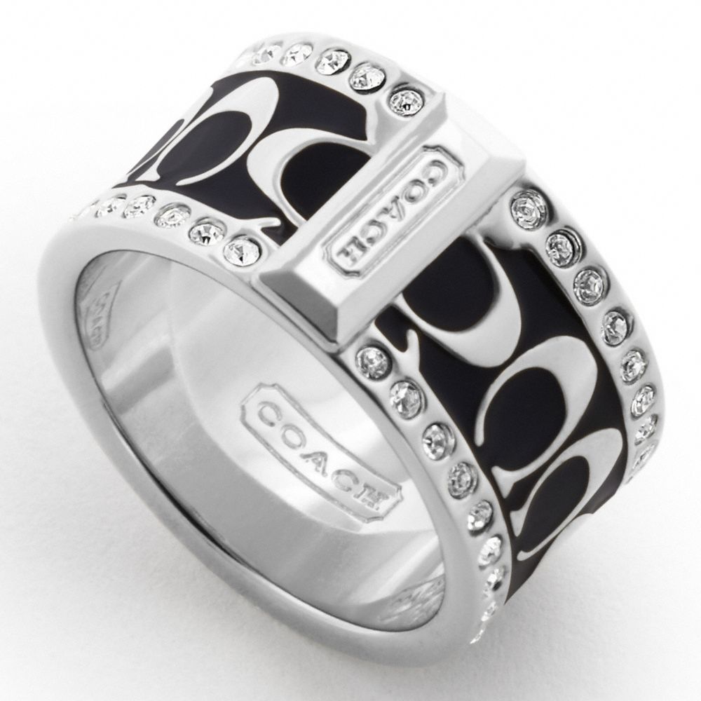 COACH F94699 PAVE SIGNATURE ENAMEL RING ONE-COLOR