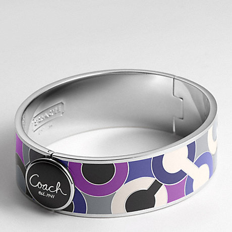 COACH F94749 THREE QUARTER INCH HINGED OP ART BANGLE ONE-COLOR