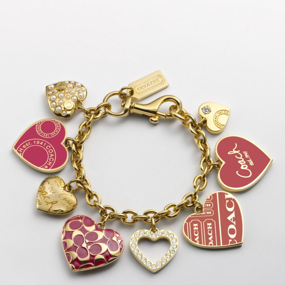 MIRANDA MULTI HEART CHARM BRACELET COACH F94804