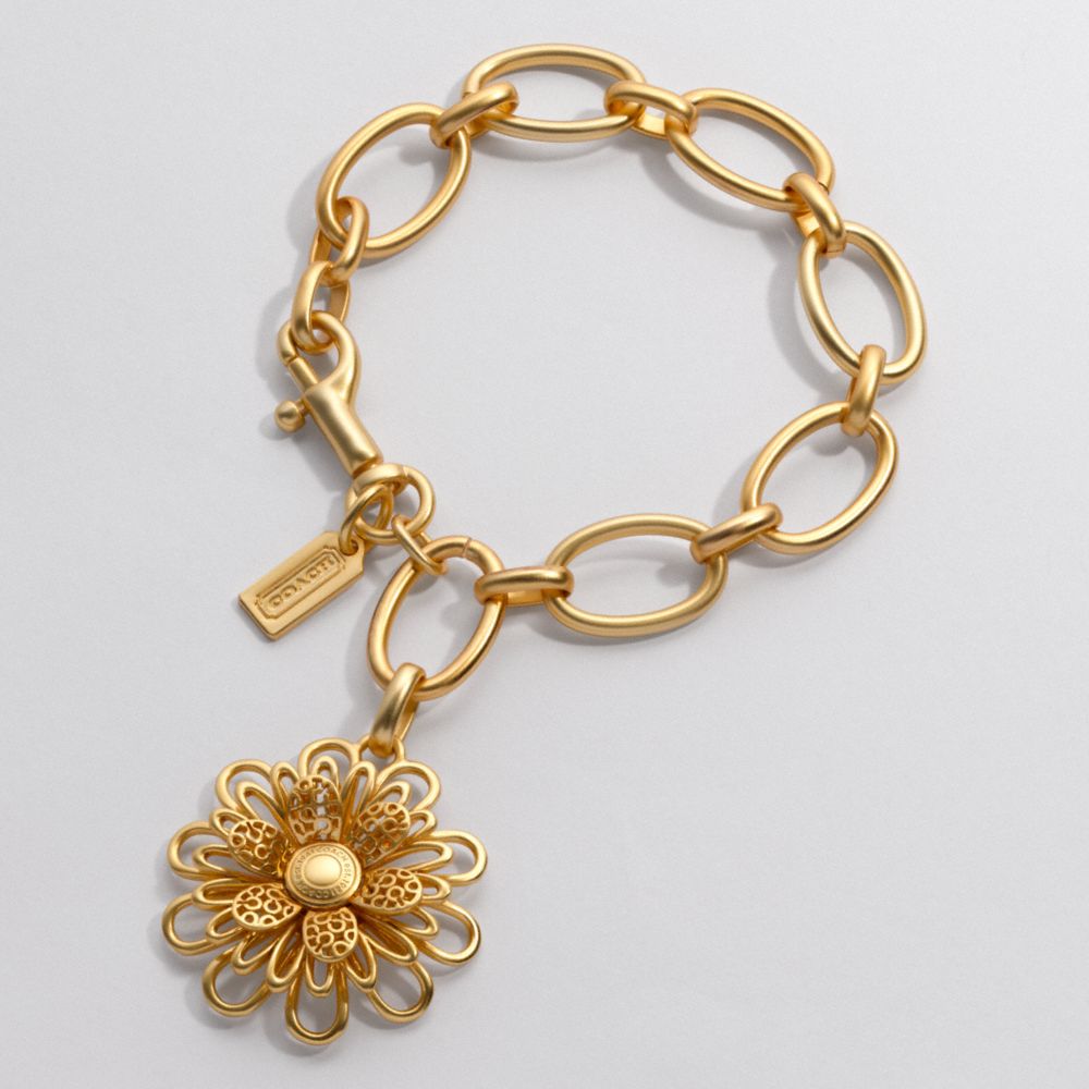 COACH F94960 Miranda Op Art Flower Charm Bracelet 