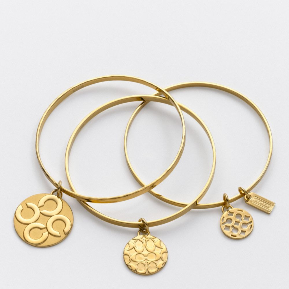 COACH F94973 MIRANDA MULTI DISC BRACELET SET GOLD/GOLD