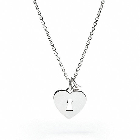 COACH F95122 STERLING KEYHOLE HEART PENDANT NECKLACE ONE-COLOR