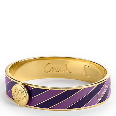 COACH F95202 POPPY HALF INCH STRIPED HINGED BANGLE ONE-COLOR