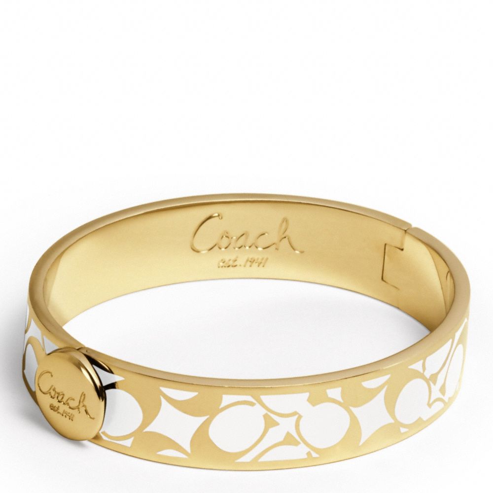 COACH HALF INCH BIAS SIGNATURE HINGED BANGLE - ONE COLOR - F95243